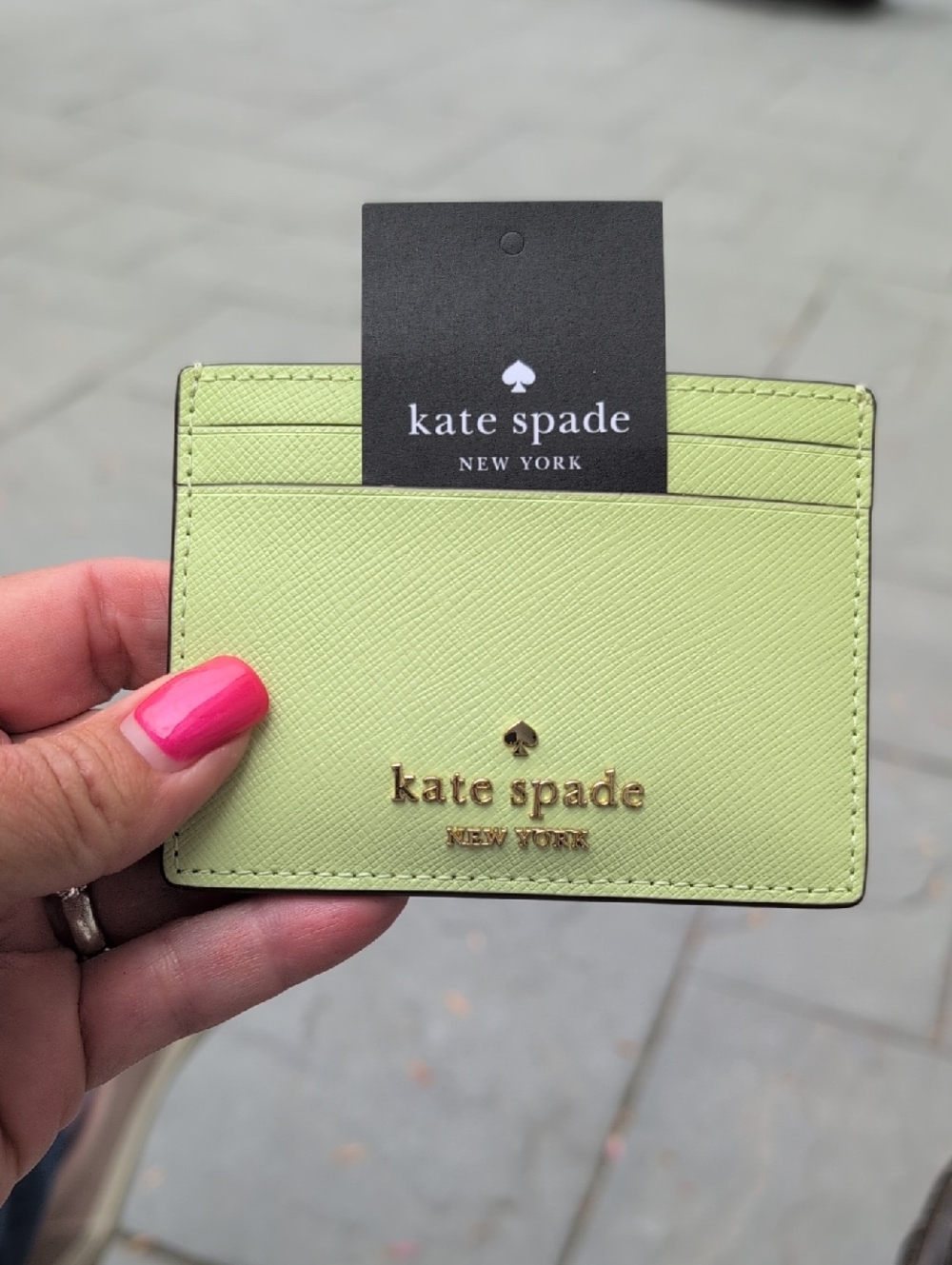 Kate Spade Madison Saffiano Leather Cardholder. Matcha Color NWT
